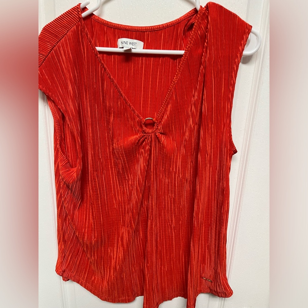 Orange crinkle blouse- never worn
